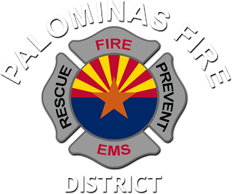 Logo for: Palominas Fire District "Rural, Responsive, & Proud"